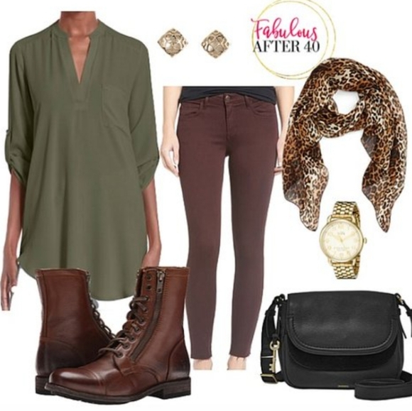 One5One Brown Legging Bead Cropped Pants Brown 151 - Picture 7 of 11